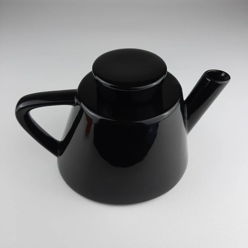 IKEA of Sweden Black Varme Teapot w/ Lid #12289 Modernist Design Black RARE EUC